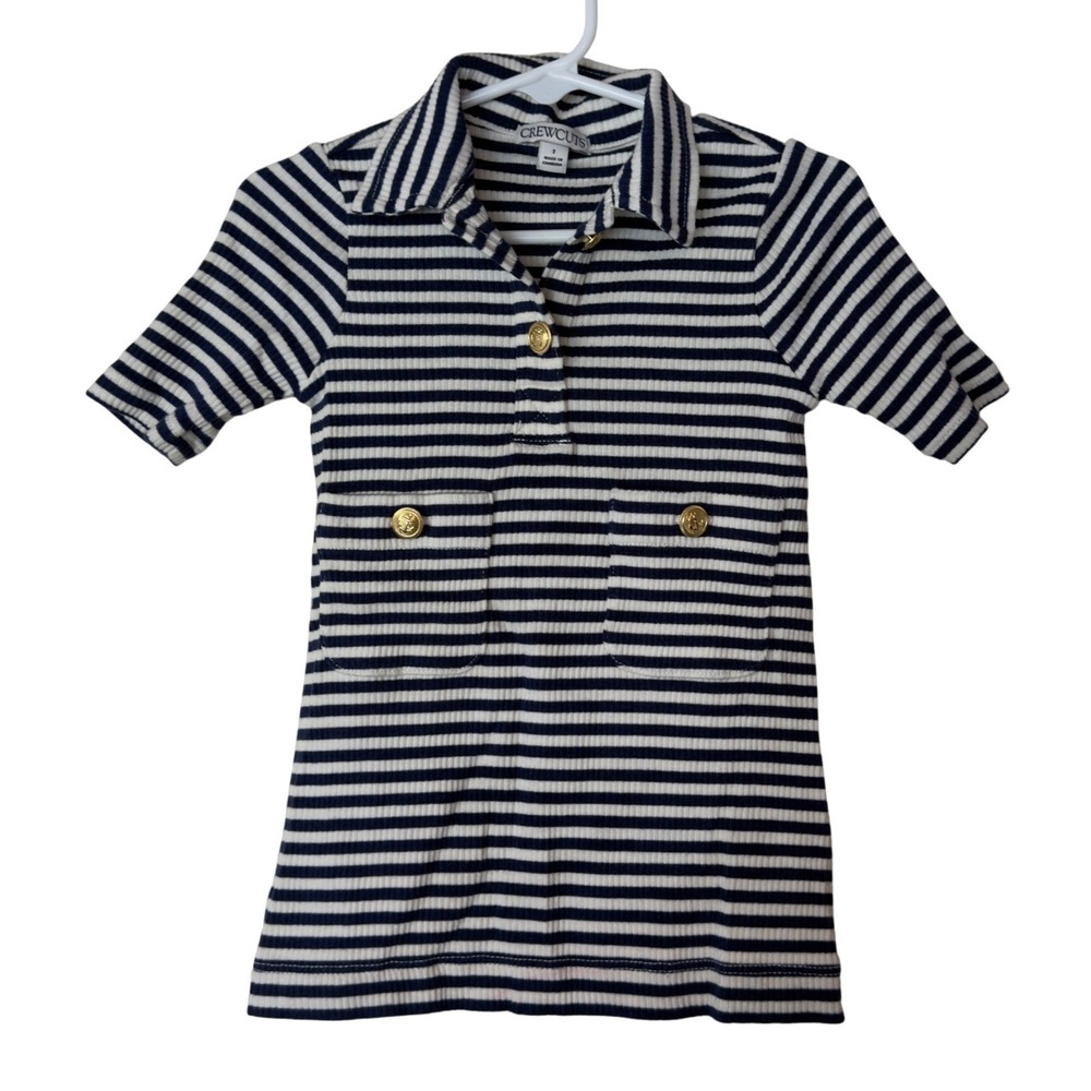 Crewcuts by J. Crew Girls Polo Dress In Vintage Rib Size 2T Preppy Nautical